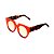 Óculos de Sol Gustavo Eyewear G135 2. Cor: Laranja opaco, laranja e vermelho translúcido. Haste animal print. Lentes âmbar. - Imagem 3