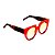 Óculos de Sol Gustavo Eyewear G135 2. Cor: Laranja opaco, laranja e vermelho translúcido. Haste animal print. Lentes âmbar. - Imagem 2