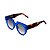 Óculos de Sol Gustavo Eyewear G135 5 na cor azul e hastes animal print. Lentes cinza. - Imagem 3