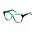 Armação para óculos de Grau Gustavo Eyewear G126 6. Cor: Acqua, azul e vermelho translúcido. Haste acqua. - Imagem 3