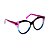 Armação para óculos de Grau Gustavo Eyewear G126 13. Cor: Preto, violeta e azul translúcido. Haste animal print. - Imagem 2