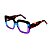 Armação para óculos de Grau Gustavo Eyewear G59 1. Cor: Preto, azul e violeta translúcido. Haste animal print. - Imagem 3