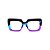 Armação para óculos de Grau Gustavo Eyewear G59 1. Cor: Preto, azul e violeta translúcido. Haste animal print. - Imagem 1