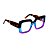 Armação para óculos de Grau Gustavo Eyewear G59 1. Cor: Preto, azul e violeta translúcido. Haste animal print. - Imagem 2