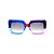 Óculos de Sol Gustavo Eyewear G59 9. Cor: Azul, acqua, vermelho, lilás e violeta translúcido. Haste preta. Lentes cinza. - Imagem 1