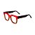 Armação para óculos de Grau Gustavo Eyewear G57 3. Cor: Vermelho e âambar translúcido. Haste preta. - Imagem 3