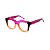 Armação para óculos de Grau Gustavo Eyewear G57 4. Cor: Vileta, preto e laranja translúcido. Haste violeta. - Imagem 3
