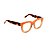 Armação para óculos de Grau Gustavo Eyewear G57 25. Cor: Laranja opaco e translúcido. Haste animal print. - Imagem 2
