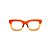 Armação para óculos de Grau Gustavo Eyewear G57 25. Cor: Laranja opaco e translúcido. Haste animal print. - Imagem 1