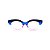 Armação para óculos de Grau Gustavo Eyewear G71 20. Cor: Azul e fumê translúcido e preto. Haste azul. - Imagem 1