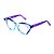 Armação para óculos de Grau Gustavo Eyewear G71 22. Cor: Azul e violeta translúcido. Haste violeta. - Imagem 3