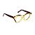 Armação para óculos de Grau Gustavo Eyewear G71 26. Cor: Laranja e marrom translúcido. Haste marrom. - Imagem 2