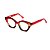Armação para óculos de Grau Gustavo Eyewear G71 27. Cor: Vermelho, âmbar e marrom translúcido. Haste vermelha. - Imagem 3