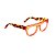Armação para óculos de Grau Gustavo Eyewear G14 12. Cor: Laranja translúcido. Haste animal print. - Imagem 2