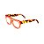 Armação para óculos de Grau Gustavo Eyewear G14 12. Cor: Laranja translúcido. Haste animal print. - Imagem 3