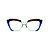 Armação para óculos de Grau Gustavo Eyewear G111 2. Cor: Acqua, marrom e azul translúcido. Haste azul. - Imagem 1