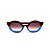 Óculos de Sol Gustavo Eyewear G134 9. Cor: Marrom e azul translúcido. Haste preta. Lentes marrom. - Imagem 1