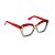 Armação para óculos de Grau Gustavo Eyewear G111 9. Cor: Vermelho, âmbar e fumê translúcido. Haste vermelha. - Imagem 2