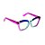 Armação para óculos de Grau Gustavo Eyewear G111 10. Cor: Violeta, azul e aqua translúcido. Haste violeta. - Imagem 2