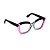Armação para óculos de Grau Gustavo Eyewear G111 12. Cor: Preto, fumê e violeta translúcido. Haste preta. - Imagem 2