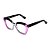 Armação para óculos de Grau Gustavo Eyewear G111 12. Cor: Preto, fumê e violeta translúcido. Haste preta. - Imagem 3