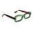 Armação para óculos de Grau Gustavo Eyewear G34 10. Cor: Verde translúcido. Haste animal print. - Imagem 2