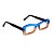 Armação para óculos de Grau Gustavo Eyewear G34 11. Cor: Azul e âmbar translúcido. Haste preta. - Imagem 2
