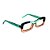Armação para óculos de Grau Gustavo Eyewear G34 14. Cor: Roxo, acqua e âmbar. Haste acqua. - Imagem 2