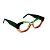 Armação para óculos de Grau Gustavo Eyewear G103 1. Cor: Preto, âmbar e verde translúcido. Haste verde. - Imagem 2