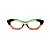 Armação para óculos de Grau Gustavo Eyewear G103 1. Cor: Preto, âmbar e verde translúcido. Haste verde. - Imagem 1
