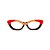 Armação para óculos de Grau Gustavo Eyewear G103 3. Cor: Vermelho, animal print e âmbar translúcido. Haste marrom. - Imagem 1