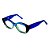 Armação para óculos de Grau Gustavo Eyewear G103 4. Cor: Preto, azul e acqua translúcido. Haste azul. - Imagem 3
