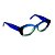 Armação para óculos de Grau Gustavo Eyewear G103 4. Cor: Preto, azul e acqua translúcido. Haste azul. - Imagem 2