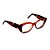 Armação para óculos de Grau Gustavo Eyewear G103 5. Cor: Vermelho, azul, âmbar e marrom translúcido. Haste animal print. - Imagem 2