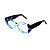 Armação para óculos de Grau Gustavo Eyewear G103 6. Cor: Preto, azul e azul claro translúcido. Haste preta. - Imagem 3