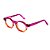 Armação para óculos de Grau Gustavo Eyewear G136 7. Cor: Violeta, âmbar e laranja translúcido. Haste violeta. - Imagem 3
