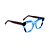 Armação para óculos de Grau Gustavo Eyewear G69 12. Cor: Preto, azul escuro e azul claro translúcido. Haste fumê. - Imagem 2