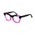 Armação para óculos de Grau Gustavo Eyewear G69 15. Cor: Preto e violeta translúcido. Haste preta. - Imagem 3