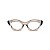 Armação para óculos de Grau Gustavo Eyewear G71 10. Cor: Fumê com listras preta e branca. Haste preta. - Imagem 1