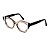 Armação para óculos de Grau Gustavo Eyewear G71 10. Cor: Fumê com listras preta e branca. Haste preta. - Imagem 3