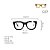 Armação para óculos de Grau Gustavo Eyewear G57 28. Cor: Fumê com listras preta e branca. Haste preta. - Imagem 4