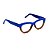 Armação para óculos de Grau Gustavo Eyewear G73 2. Cor: Azul opaco e âmbar translúcido. Haste azul. - Imagem 2