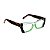 Armação para óculos de Grau Gustavo Eyewear G81 18. Cor: Preto, acqua translúcido e verde citrus. Haste animal print. - Imagem 2