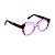 Armação para óculos de Grau Gustavo Eyewear G37 13. Cor: Lilás translúcido, preto, vermelho e azul. Haste animal print. - Imagem 2