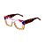 Armação para óculos de Grau Gustavo Eyewear G79 8. Cor: Âmbar e cristal translúcido com vermelho e azul opaco. Haste animal print. - Imagem 3