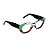 Armação para óculos de Grau Gustavo Eyewear G103 9. Cor: Caramelo e acqua translúcido com verde citrus. Haste preta. - Imagem 2