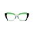 Armação para óculos de Grau Gustavo Eyewear G111 14. Cor: Acqua translúcido, preto e citrus. Haste verde. - Imagem 1