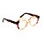 Armação para óculos de Grau Gustavo Eyewear G37 14. Cor: Âmbar translúcido, marrom, vermelho e azul. Haste animal print. - Imagem 2