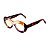Armação para óculos de Grau Gustavo Eyewear G36 8. Cor: Âmbar e marrom translúcido, com laranja e azul citrus. Haste animal print. - Imagem 3
