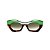 Óculos de Sol Gustavo Eyewear G108 9. Cor: Animal print, acqua translúcido e verde citrus. Haste animal print. Lentes cinza. - Imagem 1